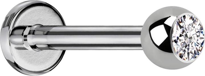 Immagine prodotto Star Piercing Labret silber mit Kugel Kristall silber (senza ottone, Titanio G23)