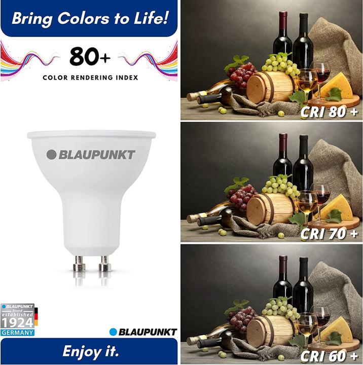 Produktbild Blaupunkt LED GU10 Glühbirne - Strahler - Reflektor - 5W - Naturweiss 4000K - Spotlight - 4-er Pack (GU10, 5 W, 475 lm, 4 x, F)