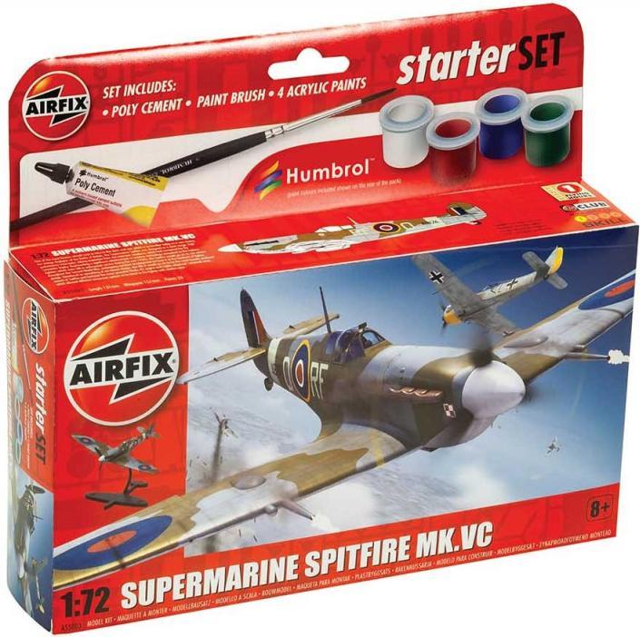 Produktbild Airfix Bausatz Anfänger Set Supermarine Spitfire MkVc 1:72