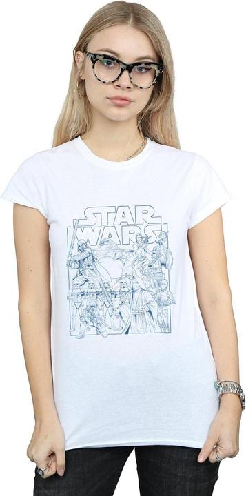 Immagine prodotto Star Wars Outlined Sketch Maglietta Donna (M)