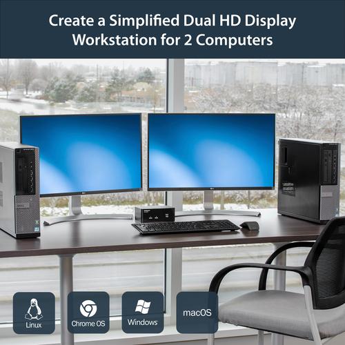 Produktbild StarTech 2 Port Dual DisplayPort USB KVM Switch