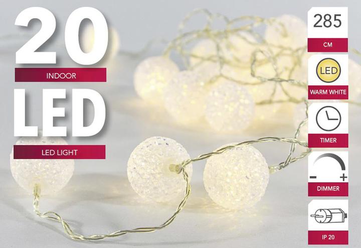Actual product image LED fairy lights ball 20LED with timer (2.85 m)