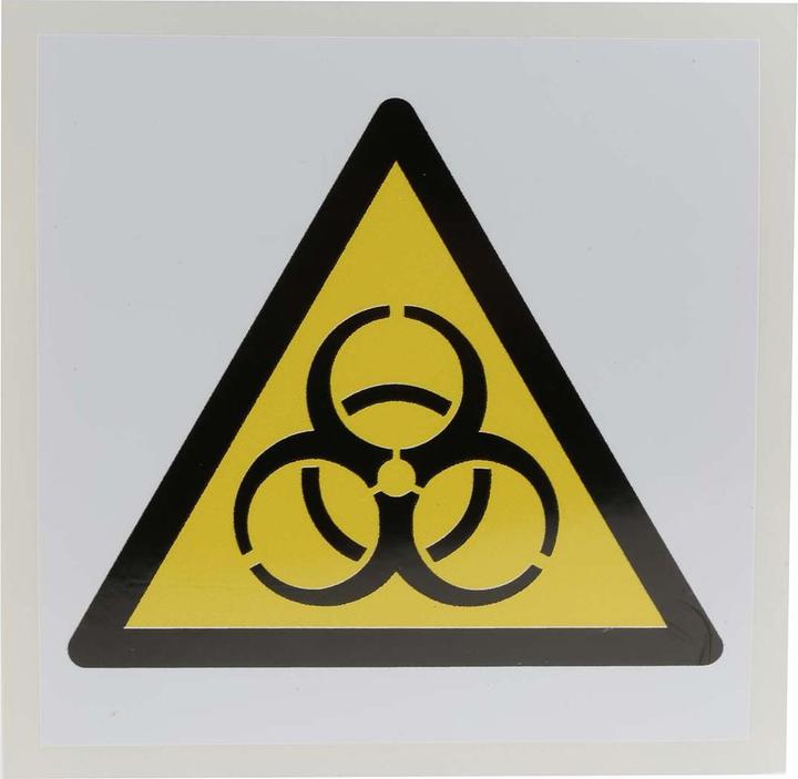 Produktbild Rs Pro Gefahren-Warnschild Vinyl Etikett selbstklebend, Biologische Gefährdung Beschriftung, 100 mm