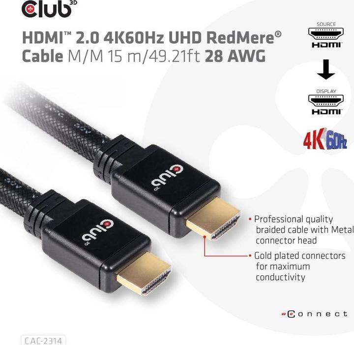 Produktbild Club 3D HDMI (Typ A) — HDMI (Typ A) (15 m, HDMI)