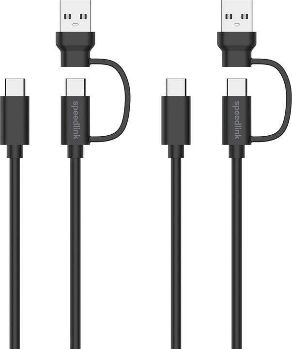 Produktbild Speedlink 2 in 1 Ladekabel (3 m, USB 2.0, USB 3.1)