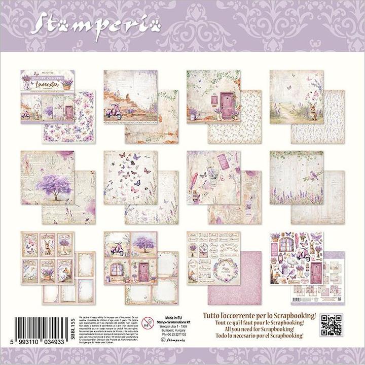 Produktbild Stamperia Scrapbook-Block "Lavender" (190 g/m², 10 x)