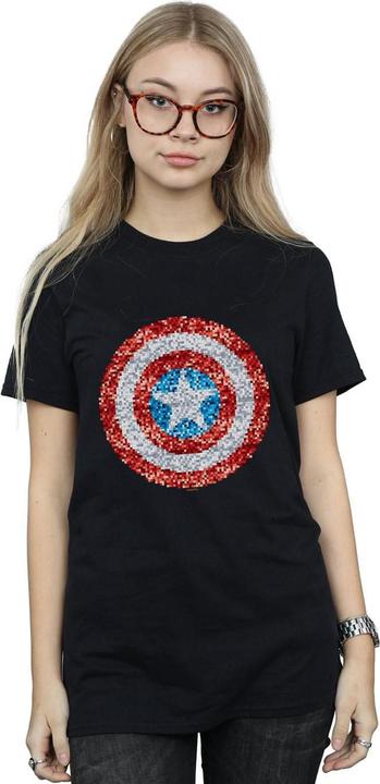 Immagine prodotto Captain America Pixelated Shield Maglietta Ampia Donna (M)