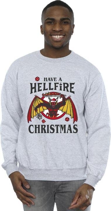 Actual product image Netflix Mens Stranger Things Hellfire Christmas Sweatshirt (L)