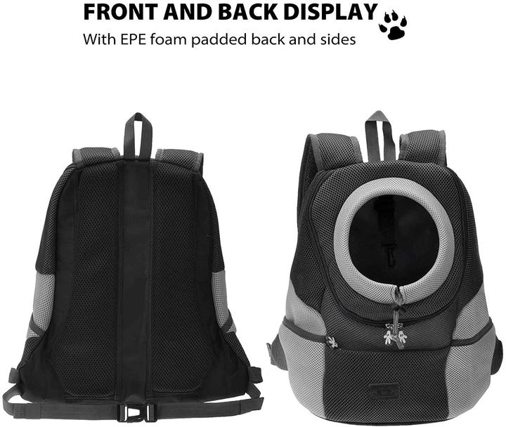 Produktbild Petcute Rucksack für Haustiere (M, bis 2.7kg, Schwarz) (Katze, Reflektoren, Komplett zu öffnen, Waschmaschinenfest)
