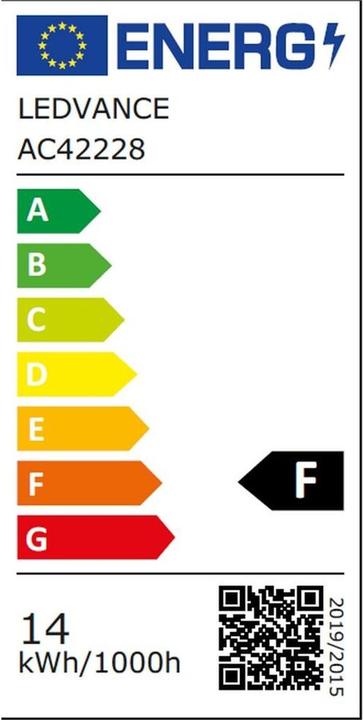 Label énergétique Ledvance Smart+ Lecture (E27, 14 W, 1521 lm, 1 x, F)