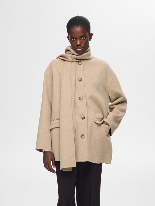 Actual product image Selected Femme Integrated scarf jacket (40)
