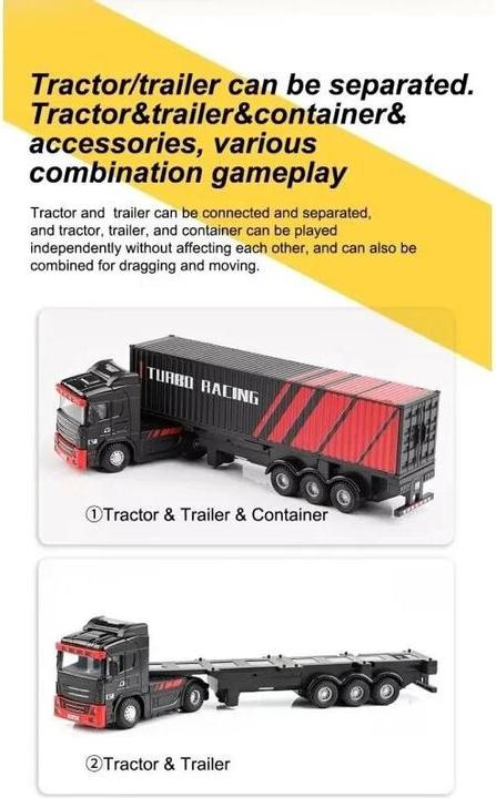 Image du produit Turbo Racing Camion C50 avec remorque Blanc, 1:76, RTR (RTR Prêt à fonctionner)