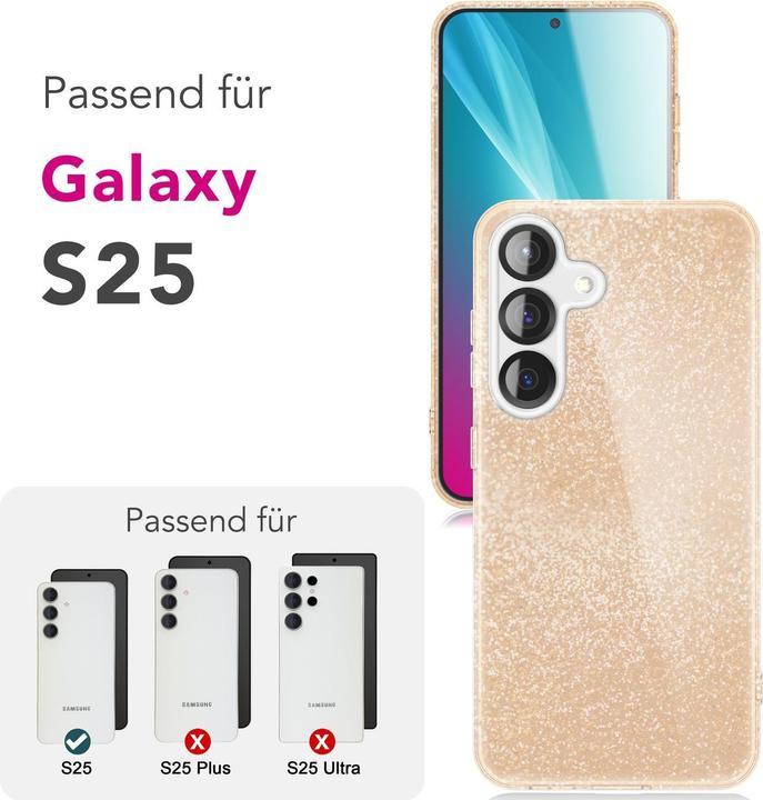 Produktbild Nalia ShinePop - Stabile Glänzende Glitzer Hülle - Glamour Glitter Cover (Samsung Galaxy S25)