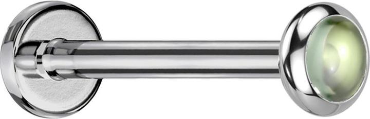 Immagine prodotto Star Piercing Labret Micro Threadless in argento con pietra di onice verde arrotondata (senza ottone, Titanio G23, Mnerale)