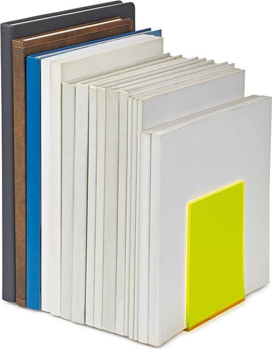 Produktbild Maul Buchstützen-Set aus Acryl Neon Blau/Gelb/Pink (10 x 10 x 13 cm)