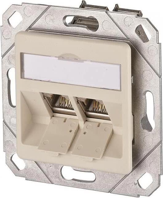 Produktbild Metz Connect BTR E-DAT modul UPk-Dose 8/8(8) Cat.6 bestueck mit 2x Modul E-DAT modul RJ-45 werkzeuglos bes...