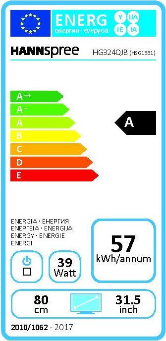 Energie-Label Hannspree HG324QJB (2560 x 1440 Pixel, 31.50")