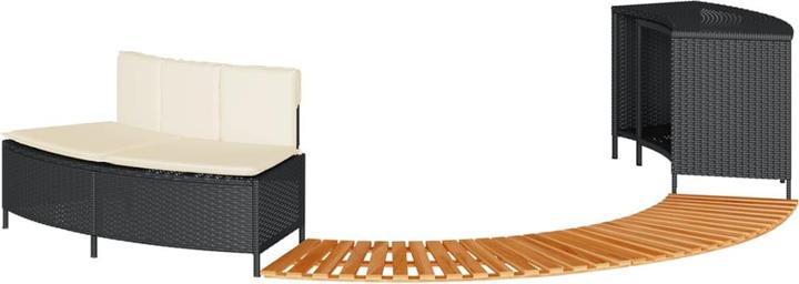 Image du produit VidaXL Margelle de piscine Jacuzzi Habillage de piscine noir Poly rotin
