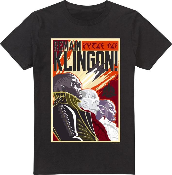 Actual product image Universal Textiles Mens Remain Klingon Poster T-Shirt (S)