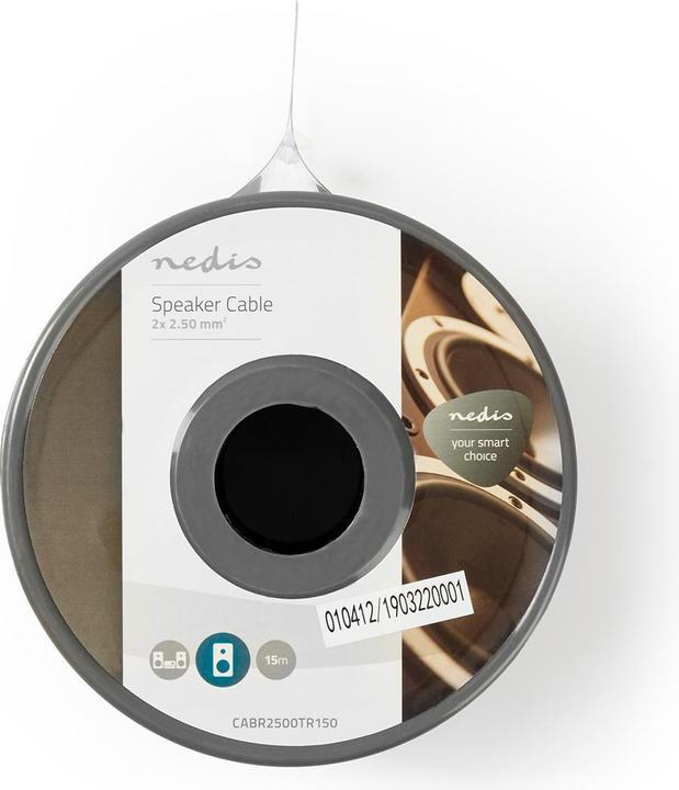 Image du produit Nedis Câble de haut-parleur| 2x 2.50 mm²| Cuivre| 15.0 m| rond| PVC| Transparent| - Allongement (15 m, 2.50 mm²² mm)