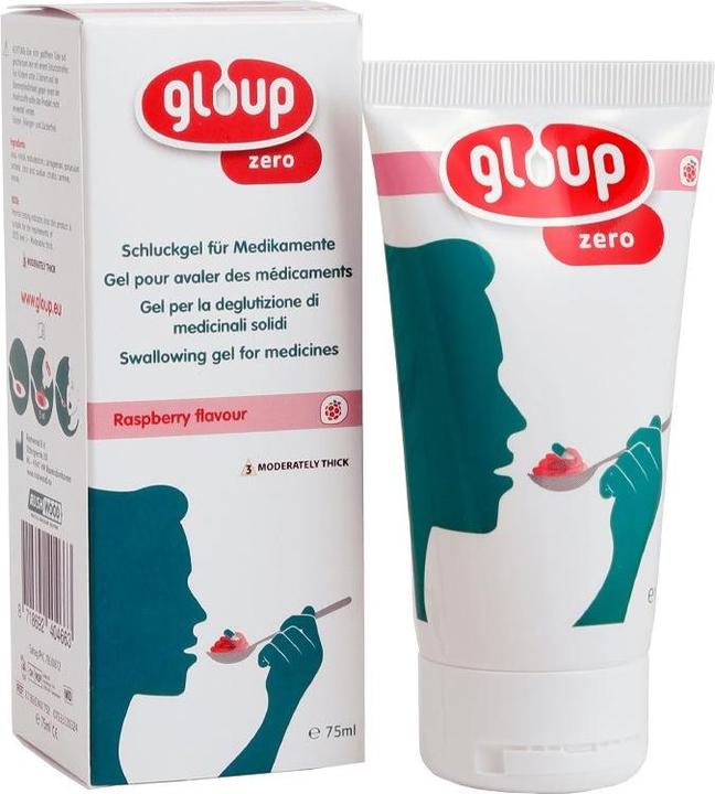 Actual product image Gloup Schluck Gel für Medikamente Zero mit Himbeer-Aroma (1 x, 75 ml, 106 g)