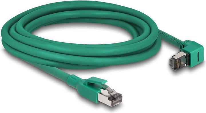 Actual product image Delock RJ45 network cable PROFINET SF/UTP 90° angled 3 m green (SF/UTP, CAT6, 3 m)