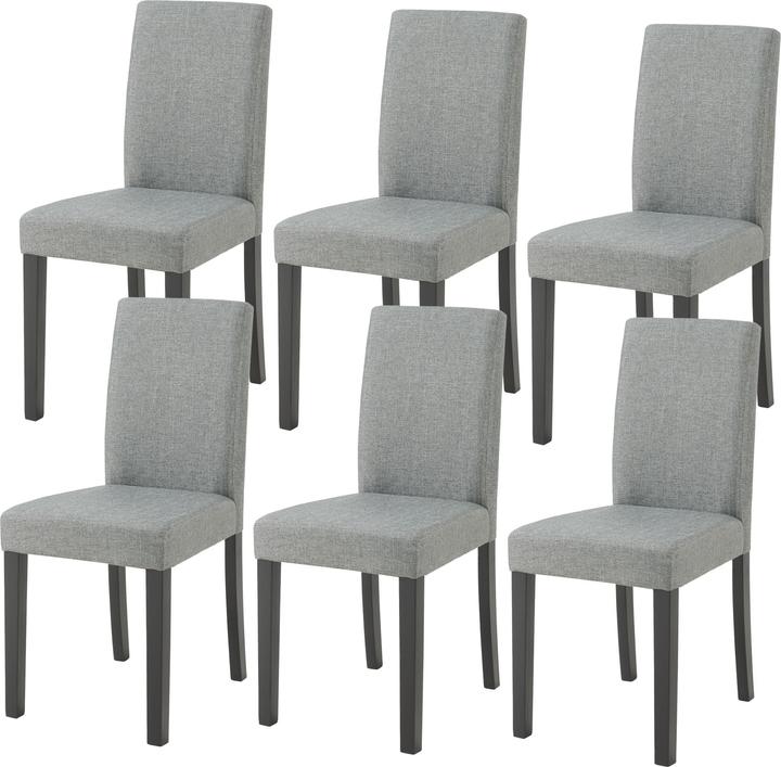 Produktbild En.Casa Esszimmerstuhl Hamburg 6er Set Textil Hellgrau