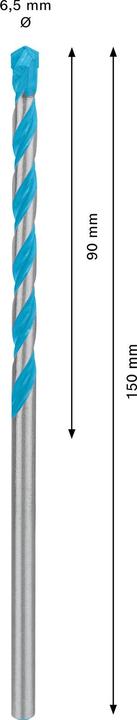 Produktbild Bosch Professional Zubehör EXPERT CYL-9 MultiConstruction Bohrer, 6,5 x 90 x 150 mm (6.5 Millimeter)