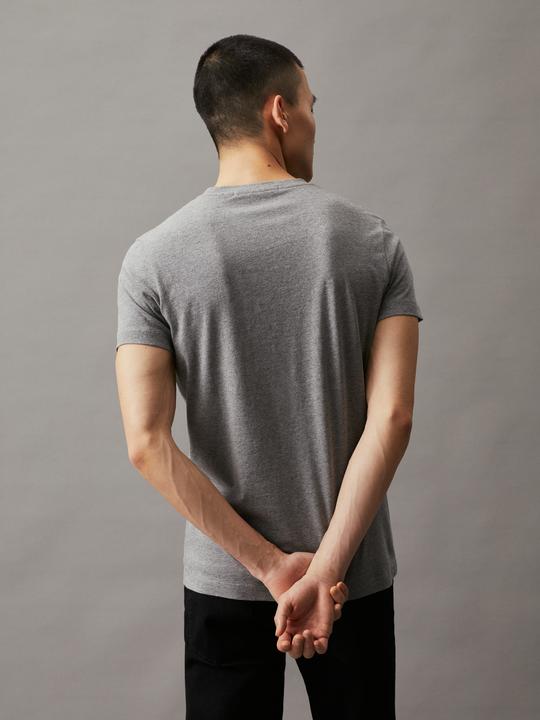 Image du produit Calvin Klein Jeans Jeans T-shirt manches courtes homme Core Monologo Slim Fit, Gris (Mid Grey Heather), L (L)