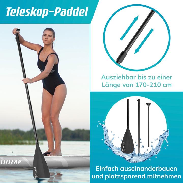 Actual product image Fitleap Premium Stand Up Paddle Board aufblasbar - SUP Board Set mit Hochdruckpumpe, verstellbar… (10'5")