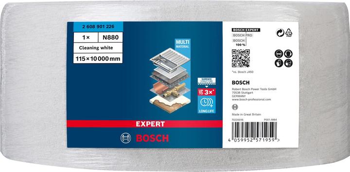 Image du produit Bosch Professional Zubehör Expert N880 Rouleau de non-tissé pour ponçage manuel, 115 mm x10 m, nettoyage, 10 pces.