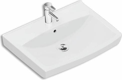 Produktbild Geberit Spira Spülbecken gerade 57cm 15022 - Montagebolzen/Halterungen, mit Hahnloch und Überlauf. Tiefe
