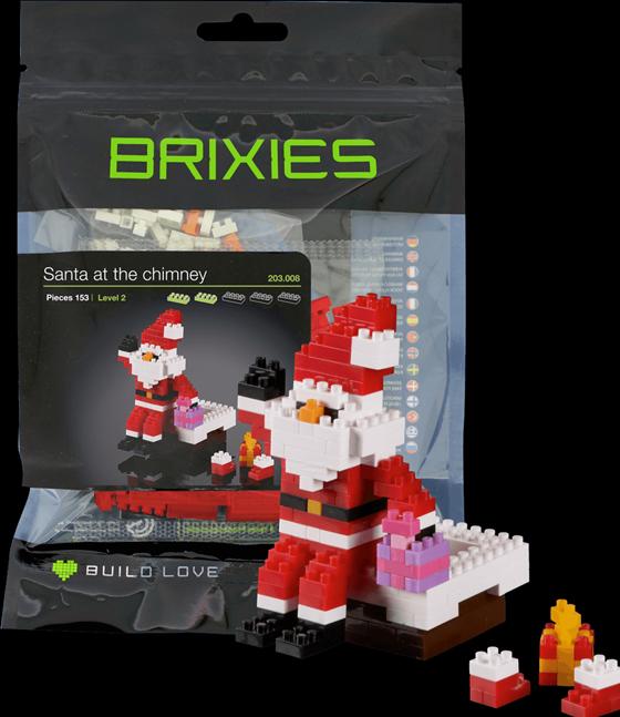 Actual product image Brixies Santa Claus on chimney