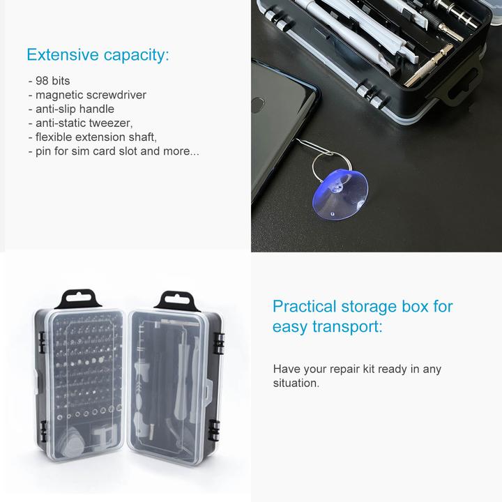 Image du produit Intirilife Ensemble de 115 outils de mécanique de précision (115 pièces)