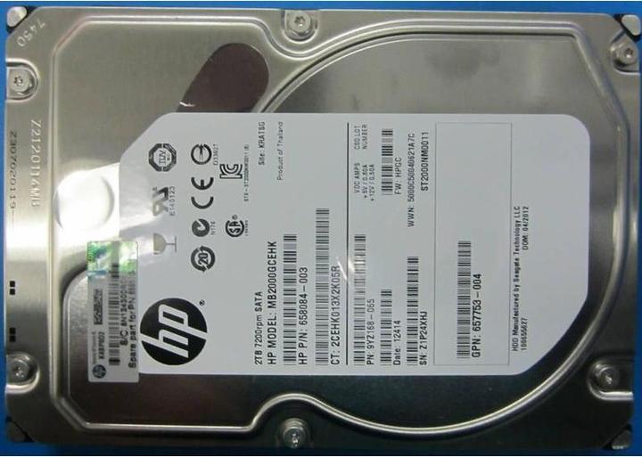 Actual product image HPE 2Tb 7.2K rpm SATA (2 TB, 2.5")