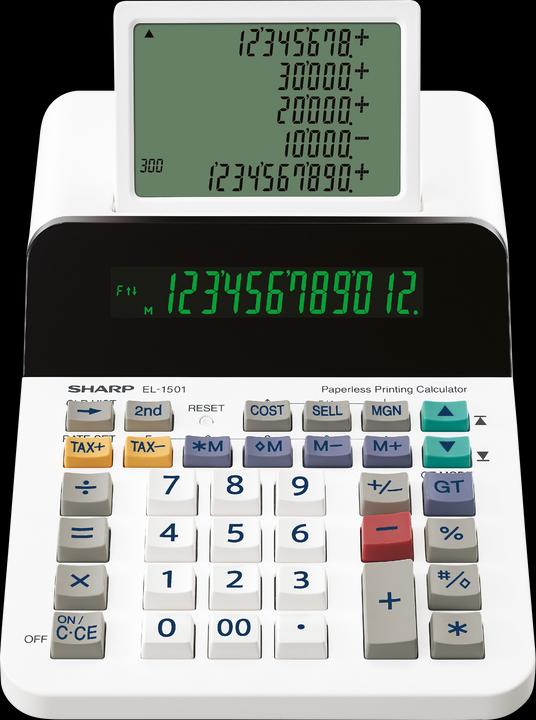 Produktbild Sharp EL-1501 Tischrechner weiss (SH-EL1501) (Batterien)