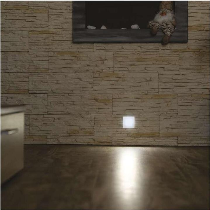 Produktbild Emos LED Treppenlicht – Einbauleuchte 80×80 1,5W neut. weiss IP65 (65 lm)