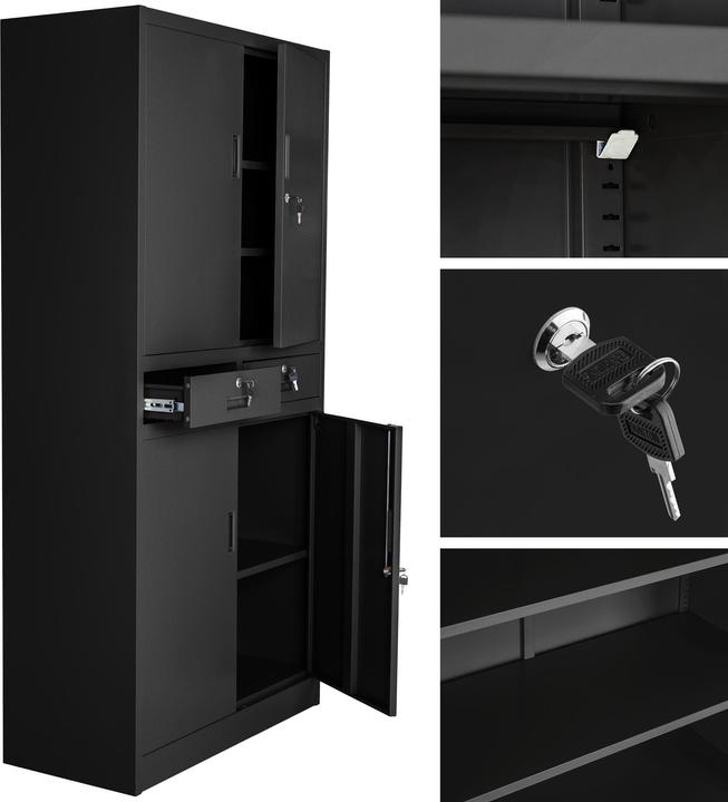 Immagine prodotto tectake Armadio per archiviazione (80 x 40 x 180 cm)