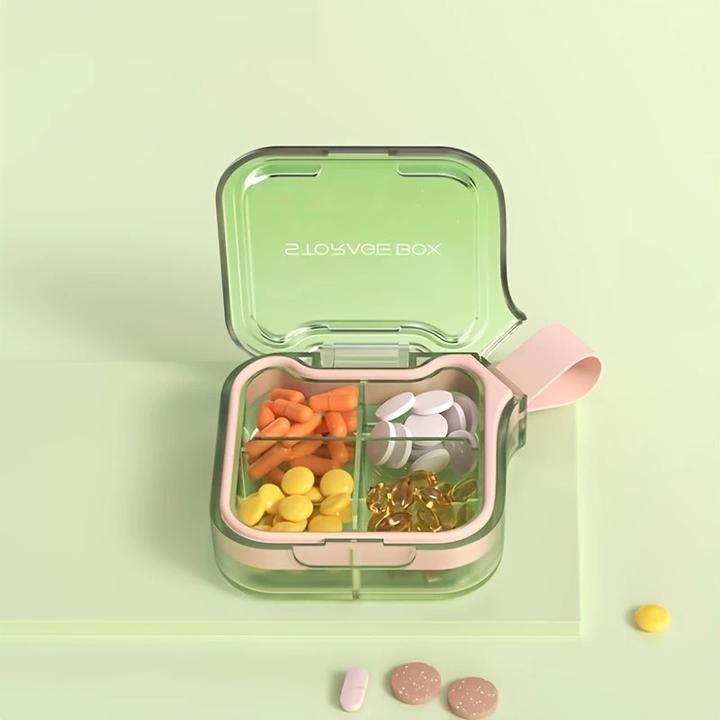 Image du produit Stride Medibox mit 4 Fächern, grün-rosa