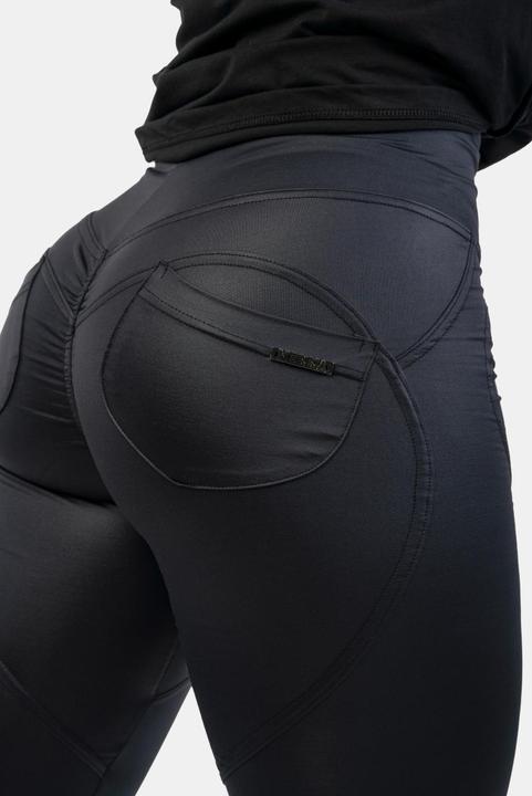 Produktbild Nebbia High Waist Glossy Look Bubble Butt Pants 586 volcanic black (M)