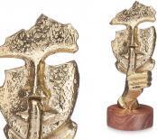 Image du produit Giftdecor figurine métallique silencieuse en or avec support
