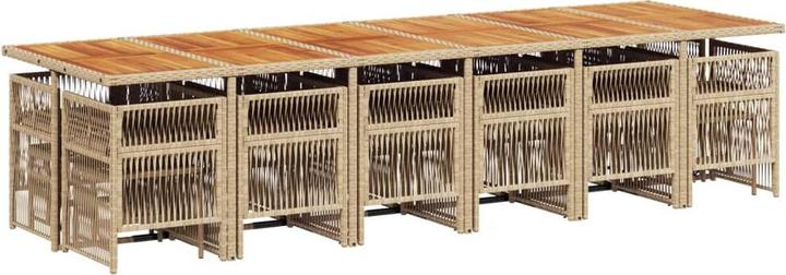 Image du produit VidaXL 17 pcs. Salon de jardin avec coussins Poly Rattan noir (330 cm)