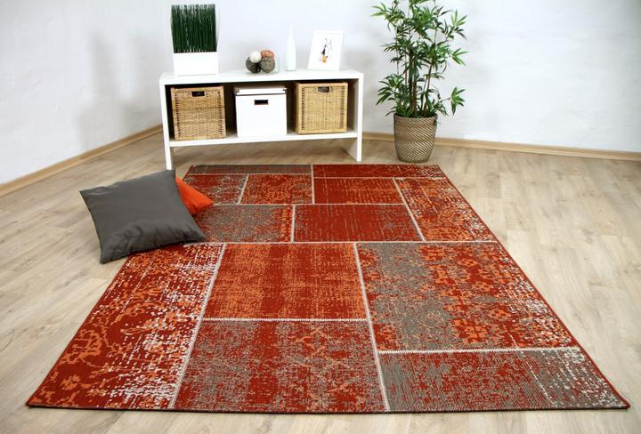 Image du produit Pergamon Tapis d'intérieur et d'extérieur Flatweave Carpetto Patchwork (140 x 200 cm)
