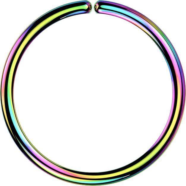 Actual product image Star Piercing Micro Piercing Ring coloured with Titanium Coating (Surgical steel 316L, without brass)
