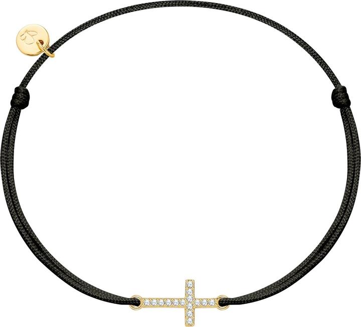 Produktbild Glanzstücke München Textilarmband Kreuz - 36472 (22 cm, Sterling Silber)
