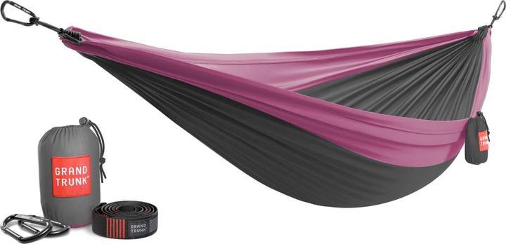 Actual product image Grand Trunk Double Deluxe Hammock w/Straps (charcoal/magenta)