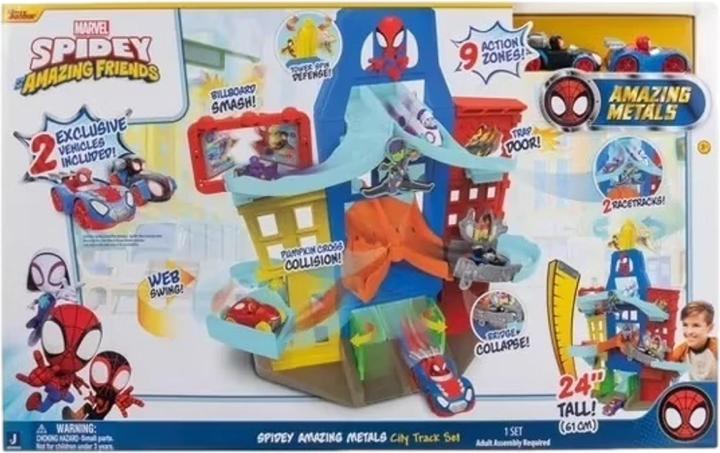 Actual product image Jazwares Spidey Metal City Track Set