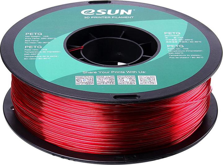 Produktbild eSUN PETG Magenta Transparent Filament 1.75mm 1Kg (PETG, 1.75 mm, 1000 g, Transparent)