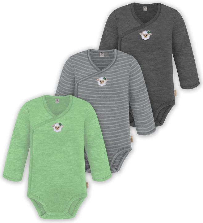 Immagine prodotto Normani Confezione da 3 pezzi di body a maniche lunghe in merino per bambino e bambina - 9355 (80)