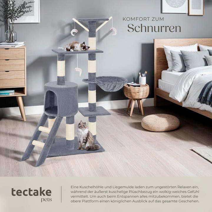Image du produit tectake Arbre à chat Dominik (144 cm, Gris)